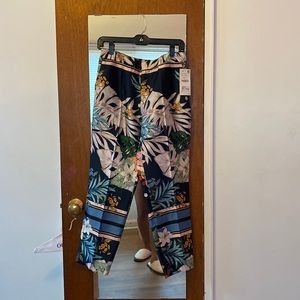 Satin printed trousers